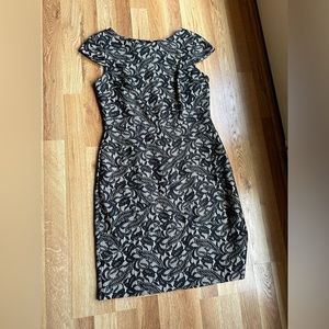 Alyx Dress Size 4 Black floral with beige underskirt
